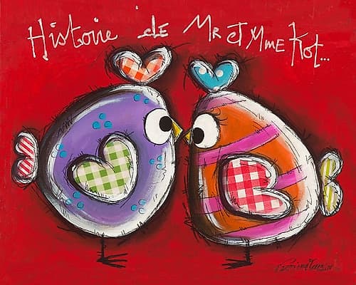 Poules z amoureuses Art Print