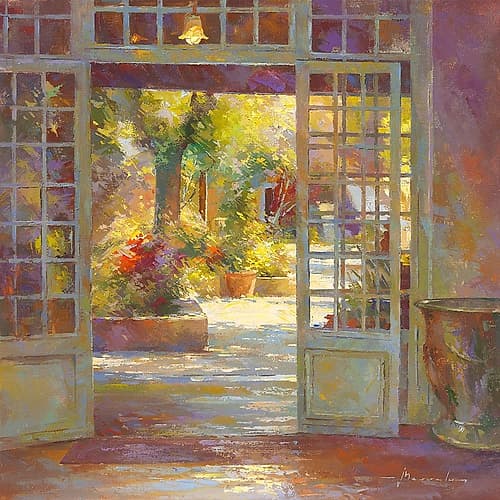Au jardin des antiquaires Art Print