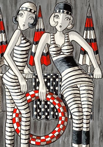 Les baigneuses des annees folles Art Print by MIROTA