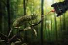 Just a Chameleon action shooting├óΓé¼┬ª Art Print