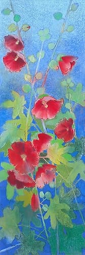 Hollyhocks Art Print