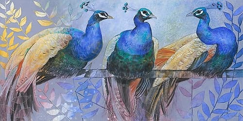 Three Peacocks Art Print
