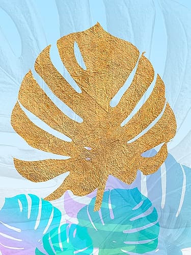 Goldnes Sommerblau II Art Print by SARA Design