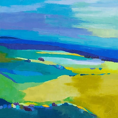 Bleu safran Landscape Print
