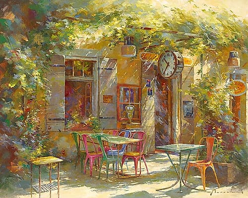 Au Bistrot de Marie Landscape Print