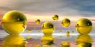 Golden Bowls 14 Art Print